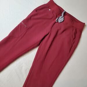 Figs Women's Size M Zamora 2.0 Jogger Scrub Pants High Waist Red W18SW2005